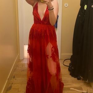 red prom dress